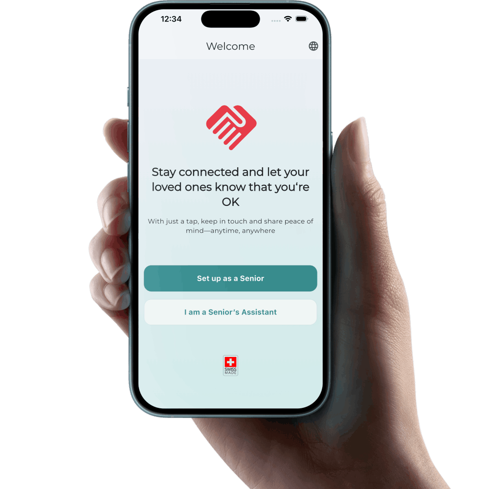 A phone with the I am OK app