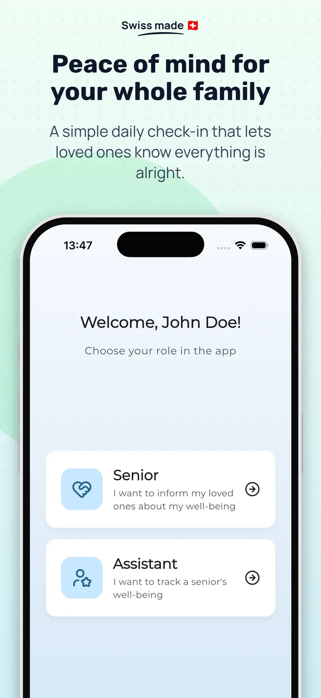 Screenshot of the I am OK app