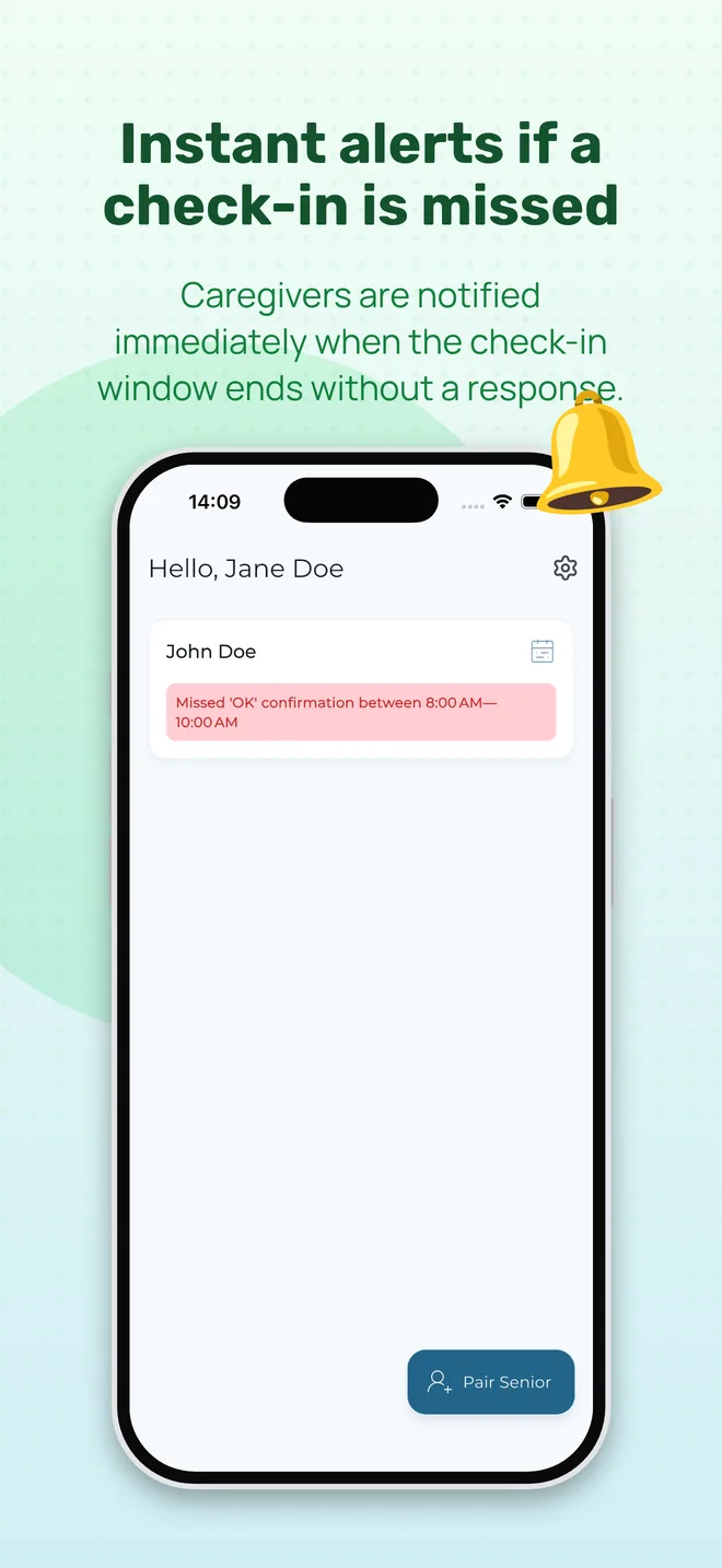 Screenshot of the I am OK app
