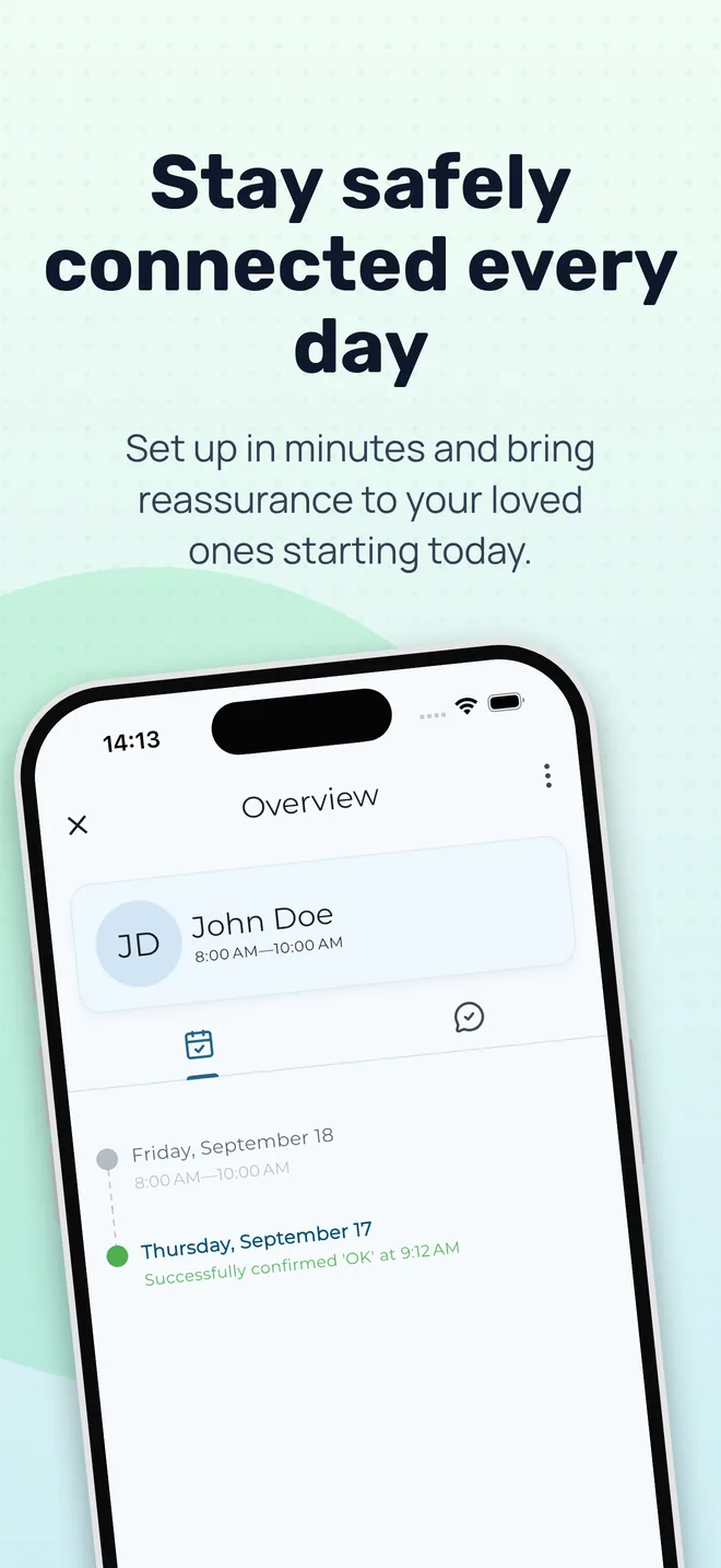 Screenshot of the I am OK app
